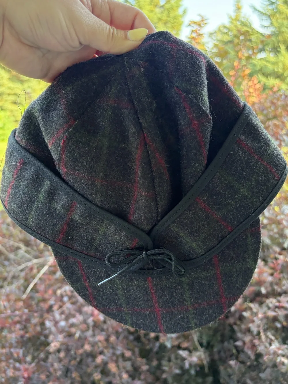 Stormy Kromer the original cap Adirondack plaid pattern wool blend hat